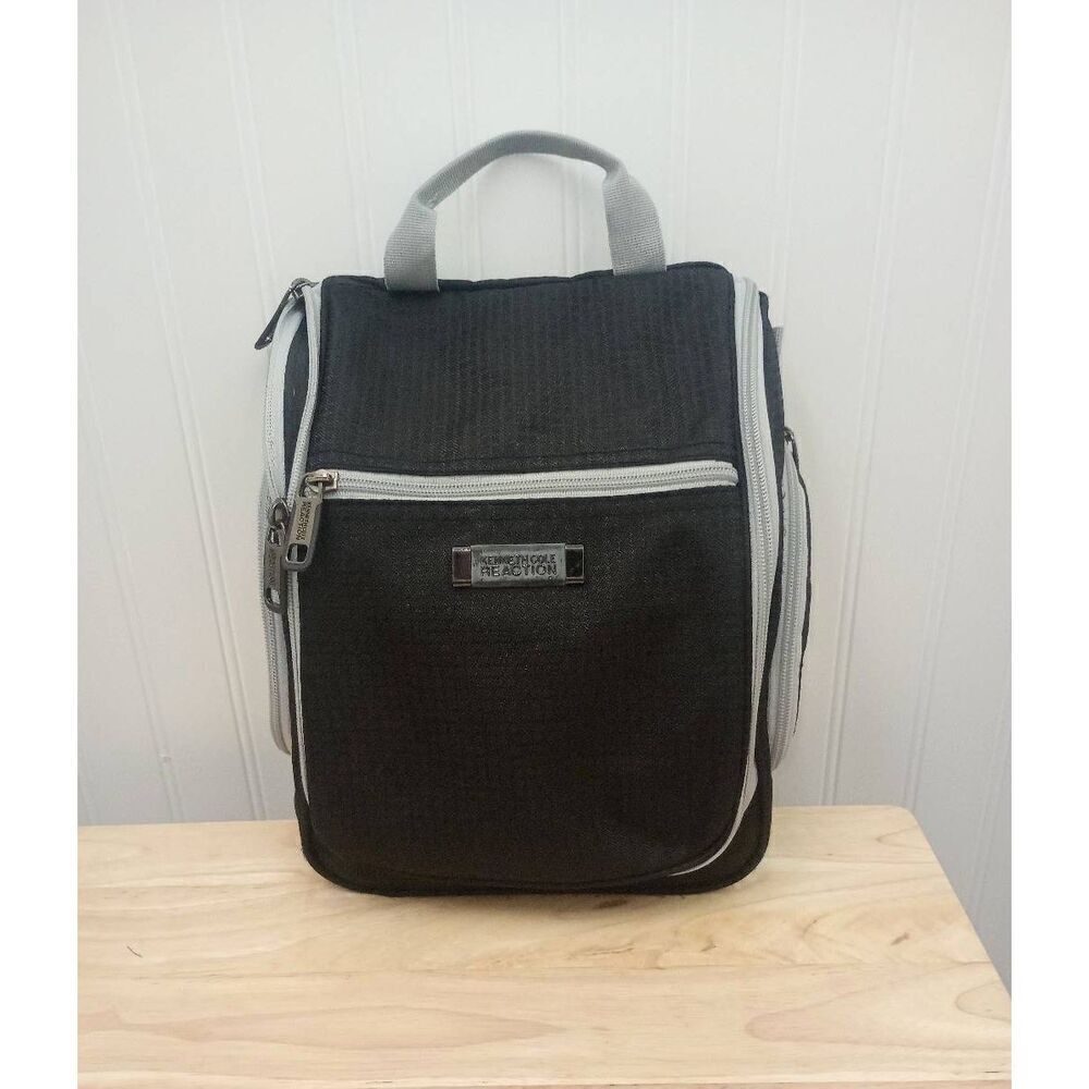 Kenneth Cole reaction, hang up, fold up, black, travel cosmetic- toiletry bag.